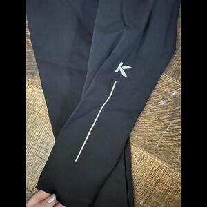 Koral Activewear Sz L  Cropped Leggings Black With White Detail On Back